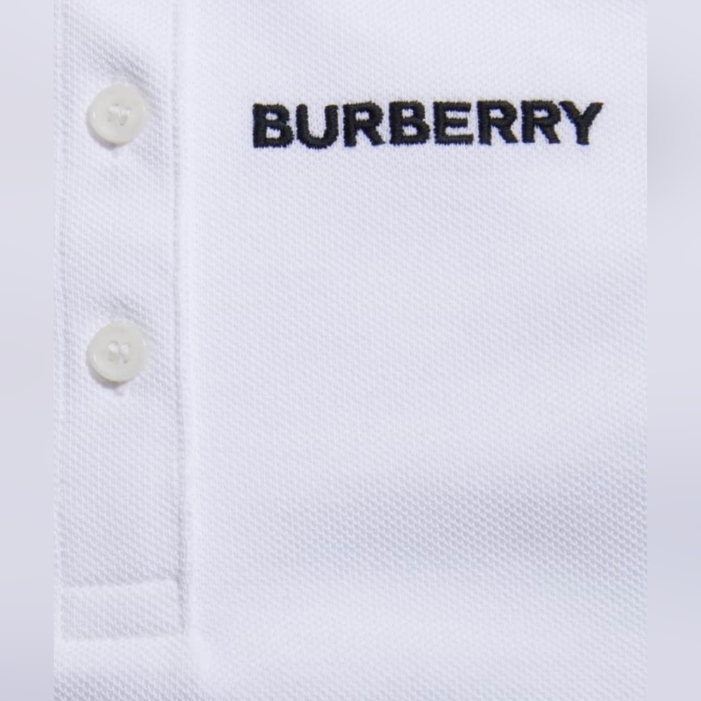 Burberry Girls Martina Puff Sleeve Icon Stripe Trim Top Shirt $190 - Picture 3 of 5